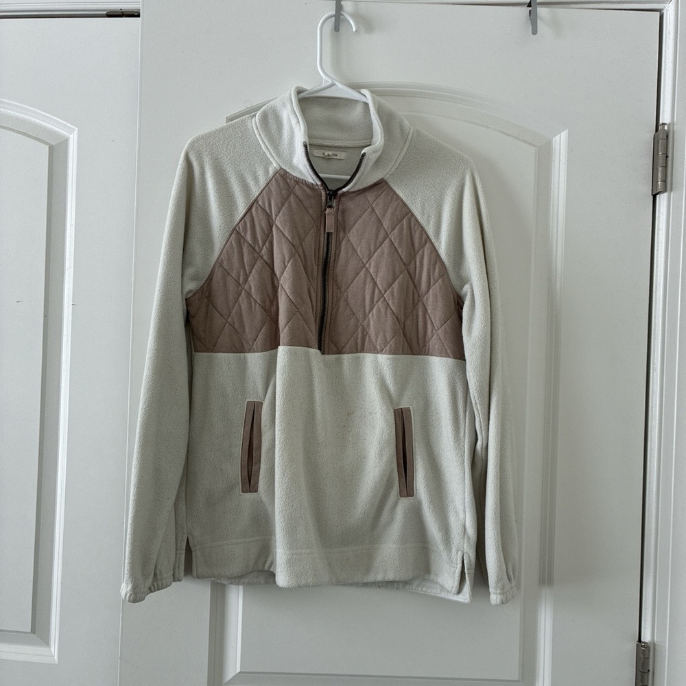 Woman’s Beige and Brown Quilted Sweater